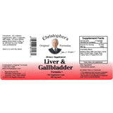 Christopher's Original Formulas Liver & GallBladder Formula 100 Vegetarian Capsules - Biosource Nutrition