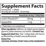 Doctor's Best Best Free Lutein Featuring FloraGlo 20 mg 60 Softgels - Biosource Nutrition