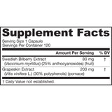 Jarrow Formulas Bilberry + Grapeskin Polyphenols 120 Veggie Caps - Biosource Nutrition