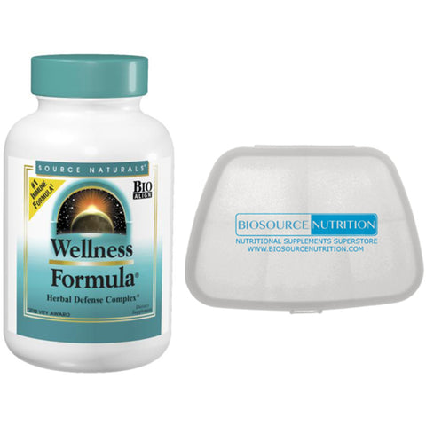 Source Naturals Wellness Formula 60 Capsules and Biosource Nutrition Pocket Pill Pack - Biosource Nutrition